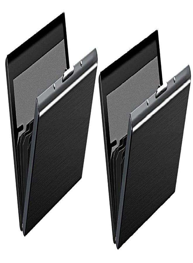 كونتاكتس حامل بطاقات ائتمان رفيع للغاية من كونتاكتس، مناسب للرجال والنساء، مصنوع من الفولاذ المقاوم للصدأ، مزود بتقنية حجب الترددات اللاسلكية (RFID)، مثالي للسفر والعمل، هدية رائعة للعائلة أو الأصدقاء (أسود) عبوة من قطعتين - Image 1